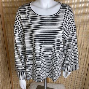 🔶By Together | Black & White Striped Cuffed Sleeve Sweater NWOT